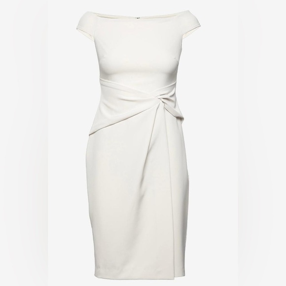 NWT Ralph Lauren Crepe Off The Shoulder Dress in Marscapone Cream - Picture 5 of 14